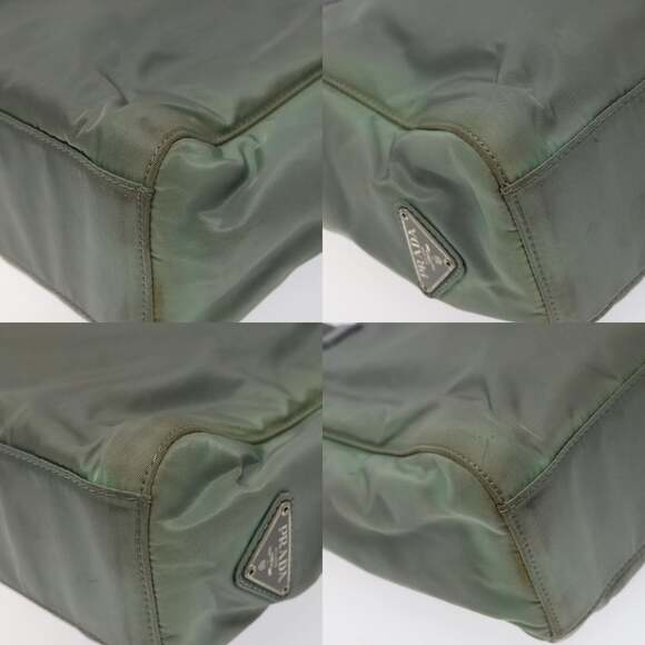 PRADA Hand Bag Nylon Khaki Silver - Picture 10 of 13